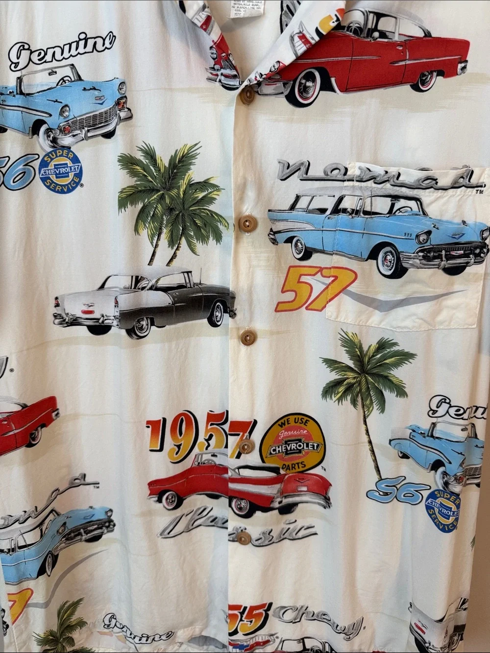 Paradise Found Hawaiian Classic 1957 Chevrolet Shirt 🌴Vintage? Size Medium